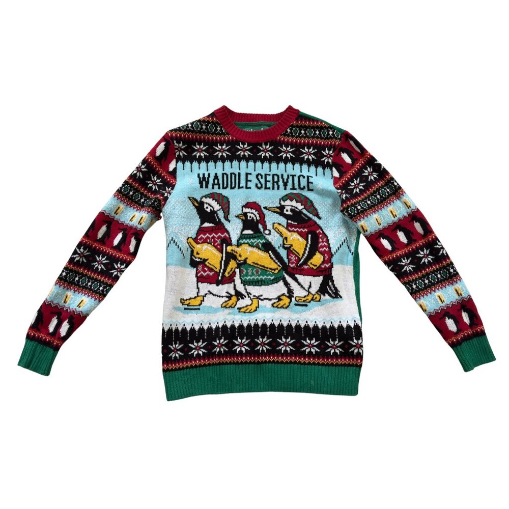 Penguin Ugly Christmas Sweater | Medium